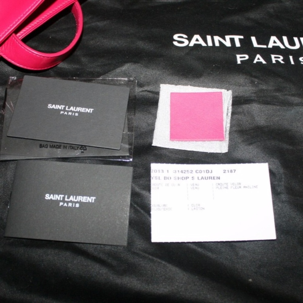 SAINT LAURENT LEATHER TOTE BAG HANDBAG & WALLET - Picture 5 of 11
